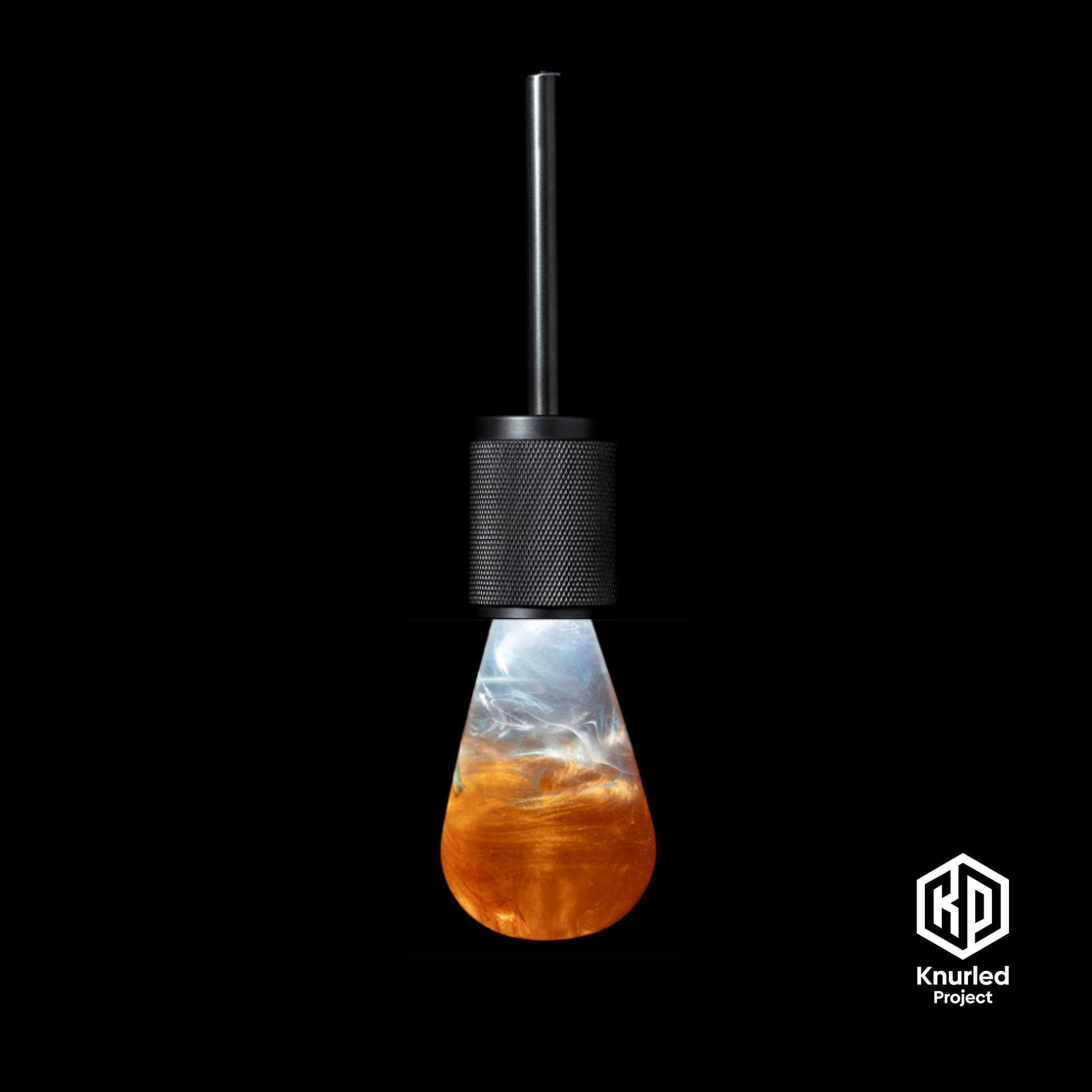 knurled matte black 3 drop pendant molten mood bulbs product photo 3