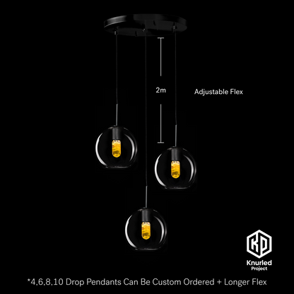 matte black 3 drop lava mood bulbs globe shade product photo 3