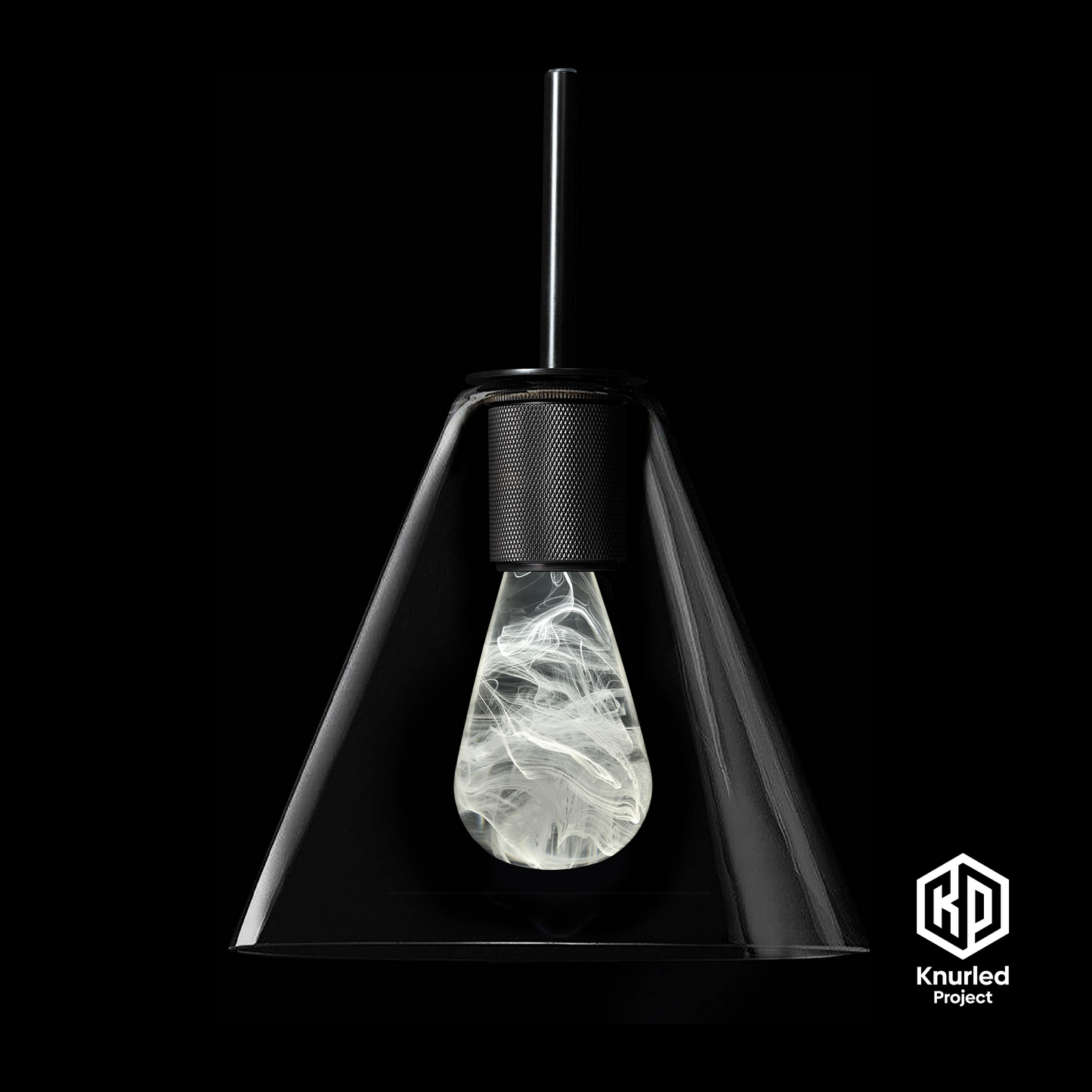 matte black 3 drop smoked mood bulbs cone shade product photo 2