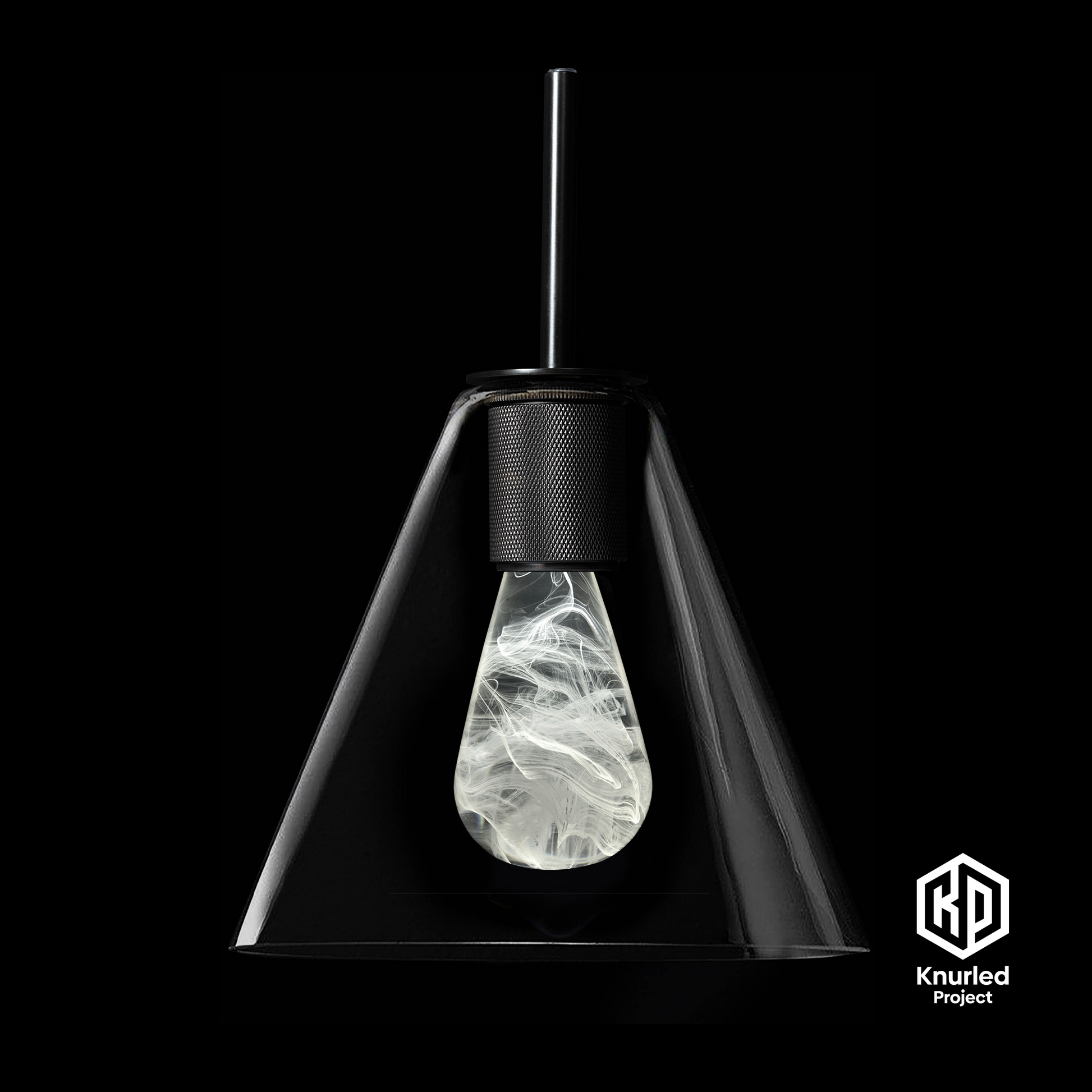 matte black 3 drop smoked mood bulbs cone shade product photo 2