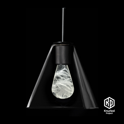 matte black 3 drop smoked mood bulbs cone shade product photo 2