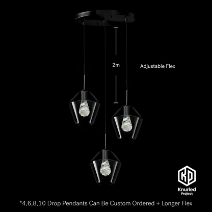 matte black 3 drop smoked mood bulbs diamond shade product photo 3