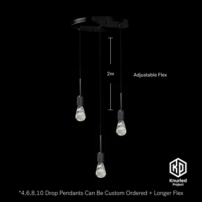 knurled matte black 3 drop smoked mood bulbs product photo 2