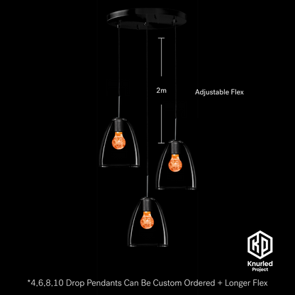 matte black 3 drop blossom mood bulbs bell shade product photo 3