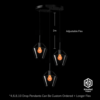 matte black 3 drop blossom mood bulbs diamond shade product photo 3