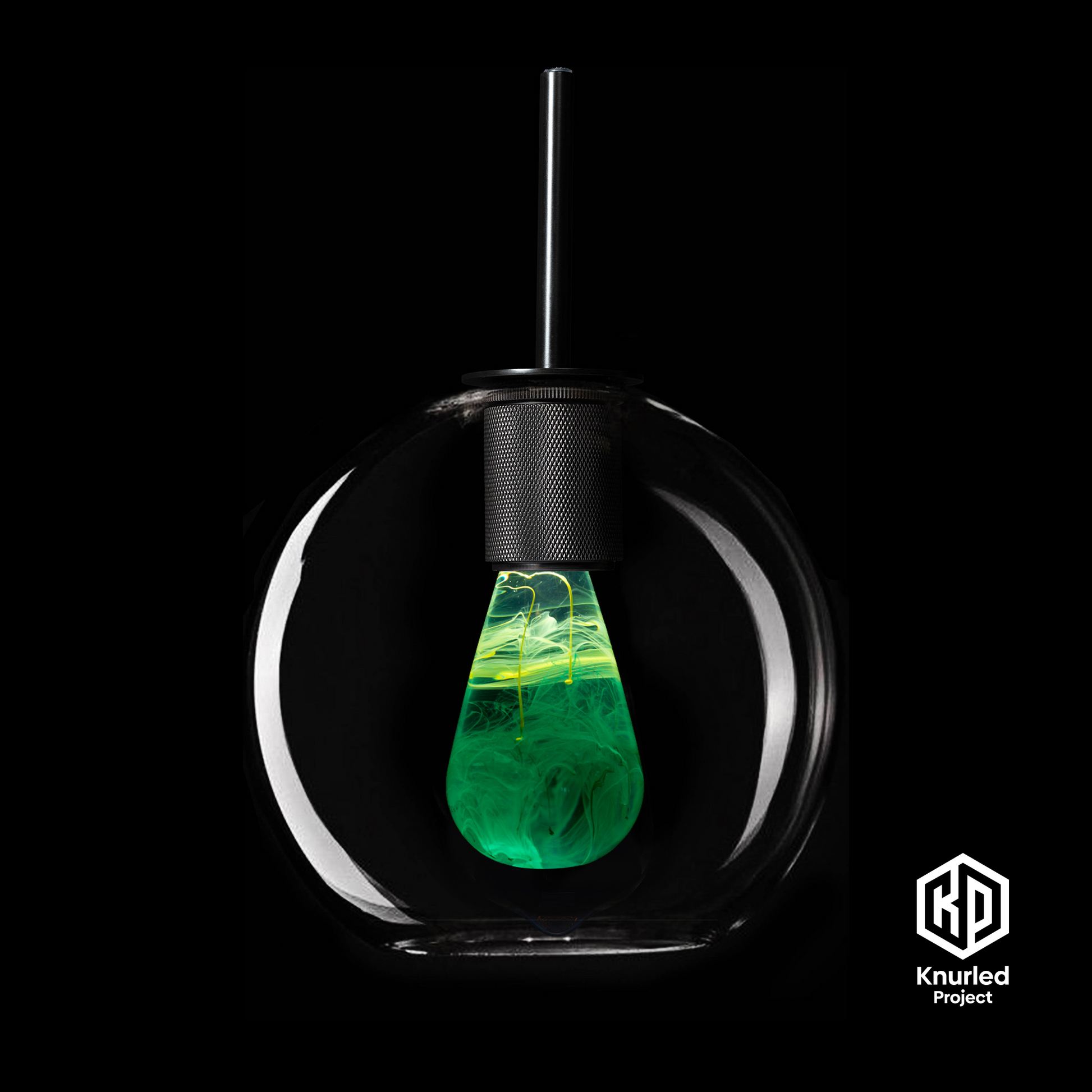 matte black 3 drop cryptonite mood bulbs globe shade product photo 2