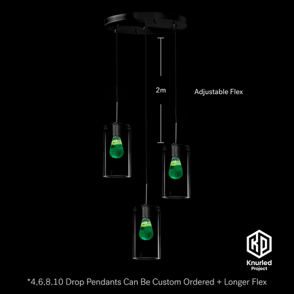 matte black 3 drop crtyptonite mood bulbs cylinder shade product photo 3