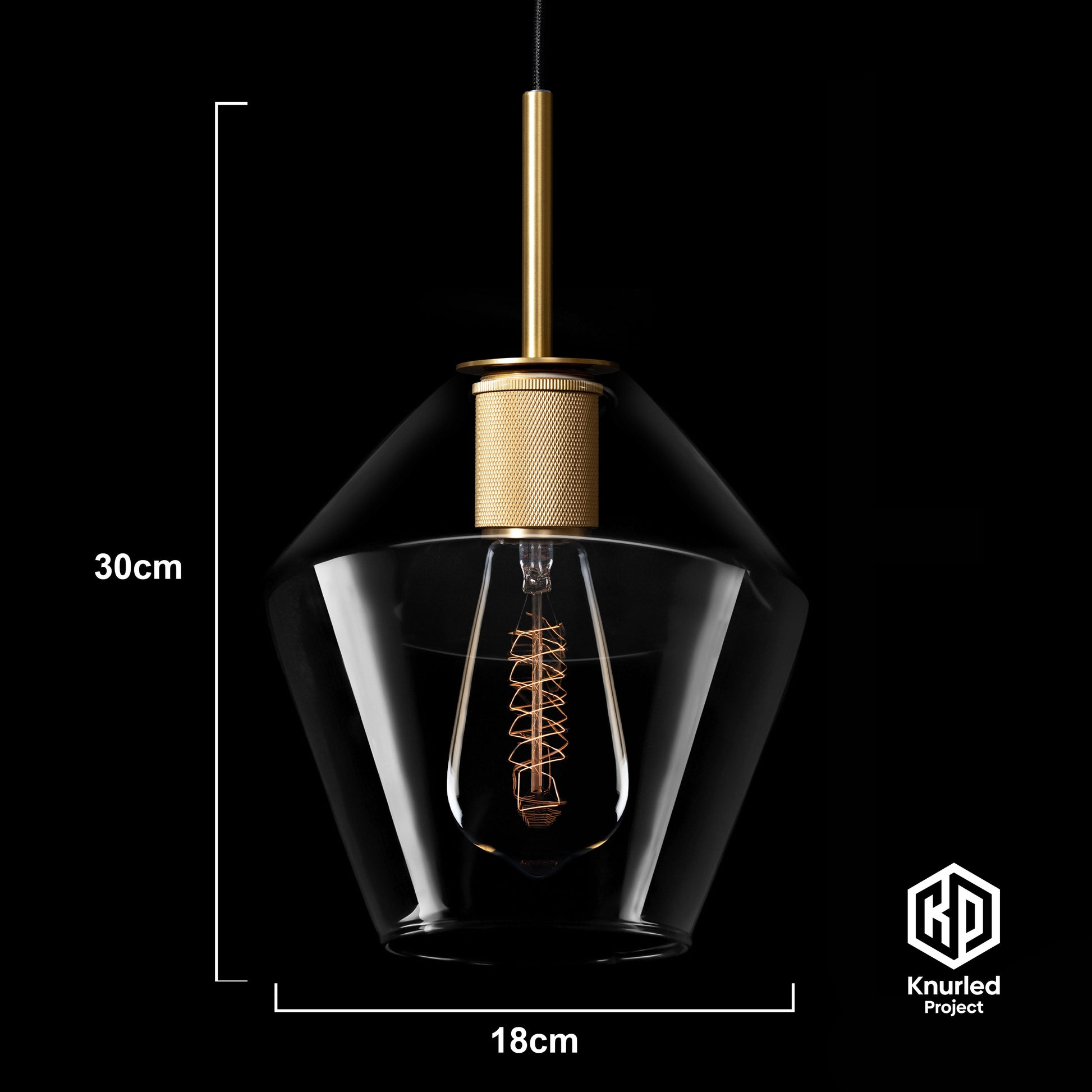 knurled shade pendant light diamond shade brass product photo 3