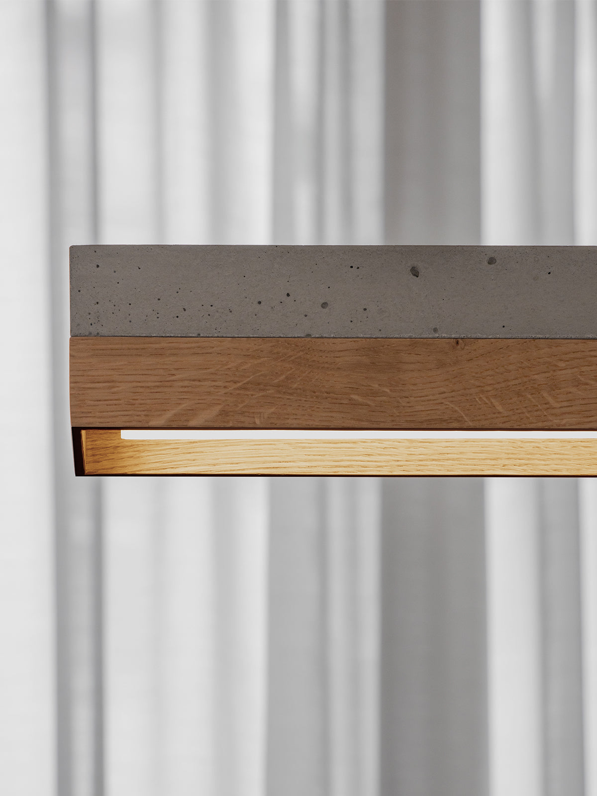 [C1] Oak Wood & Light Grey Pendant Light