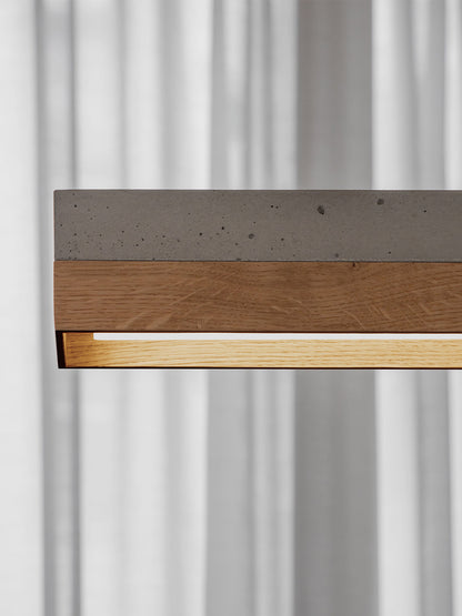 [C1] Oak Wood & Light Grey Pendant Light