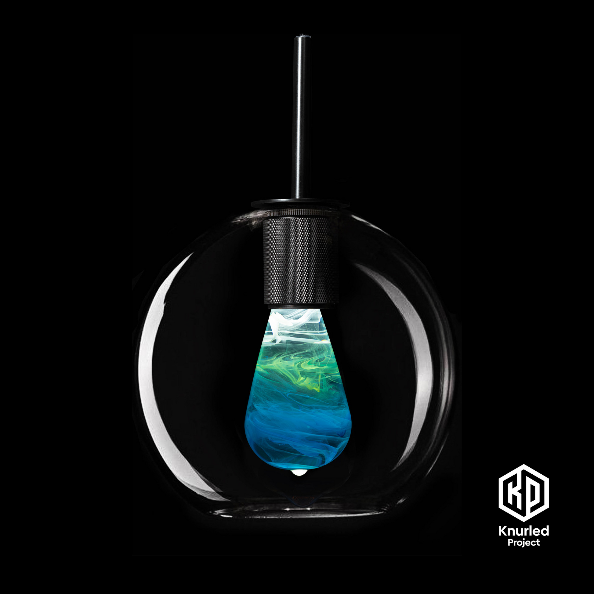 matte black 3 drop ripple mood bulbs globe shade product photo 2