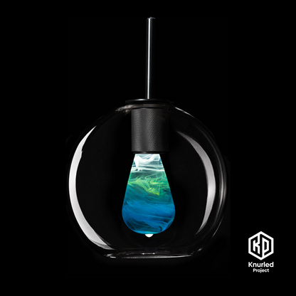 matte black 3 drop ripple mood bulbs globe shade product photo 2