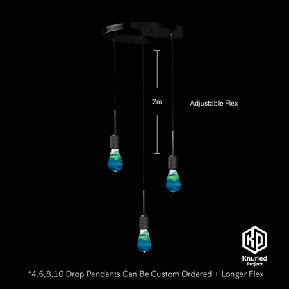 matte black 3 drop ripple mood bulbs product photo 2