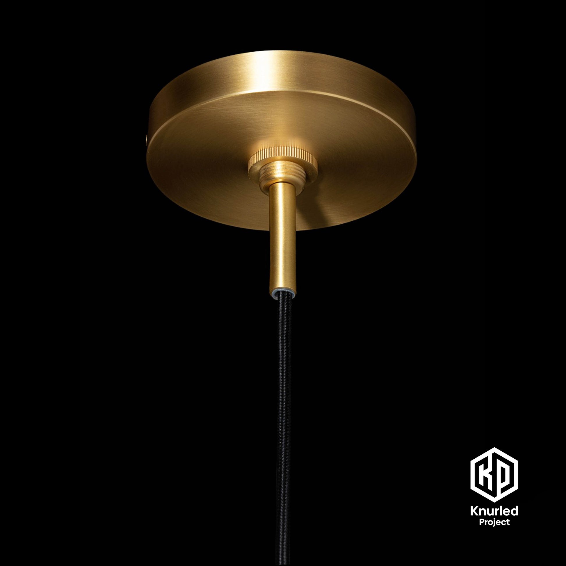knurled shade pendant light bell shade brass product photo 5