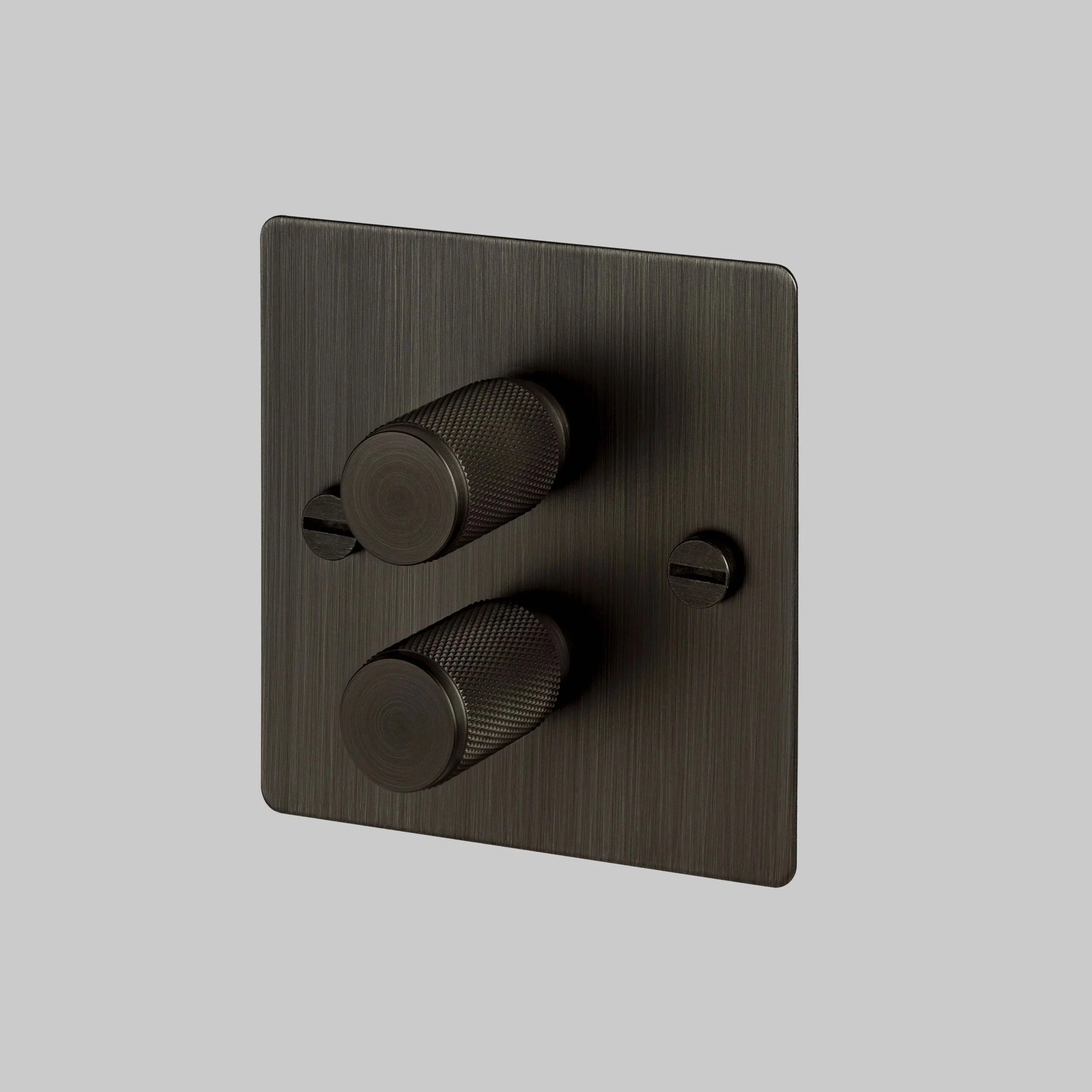 2G Dimmer/ 100W/ Smoked Bronze with black details, angled view.