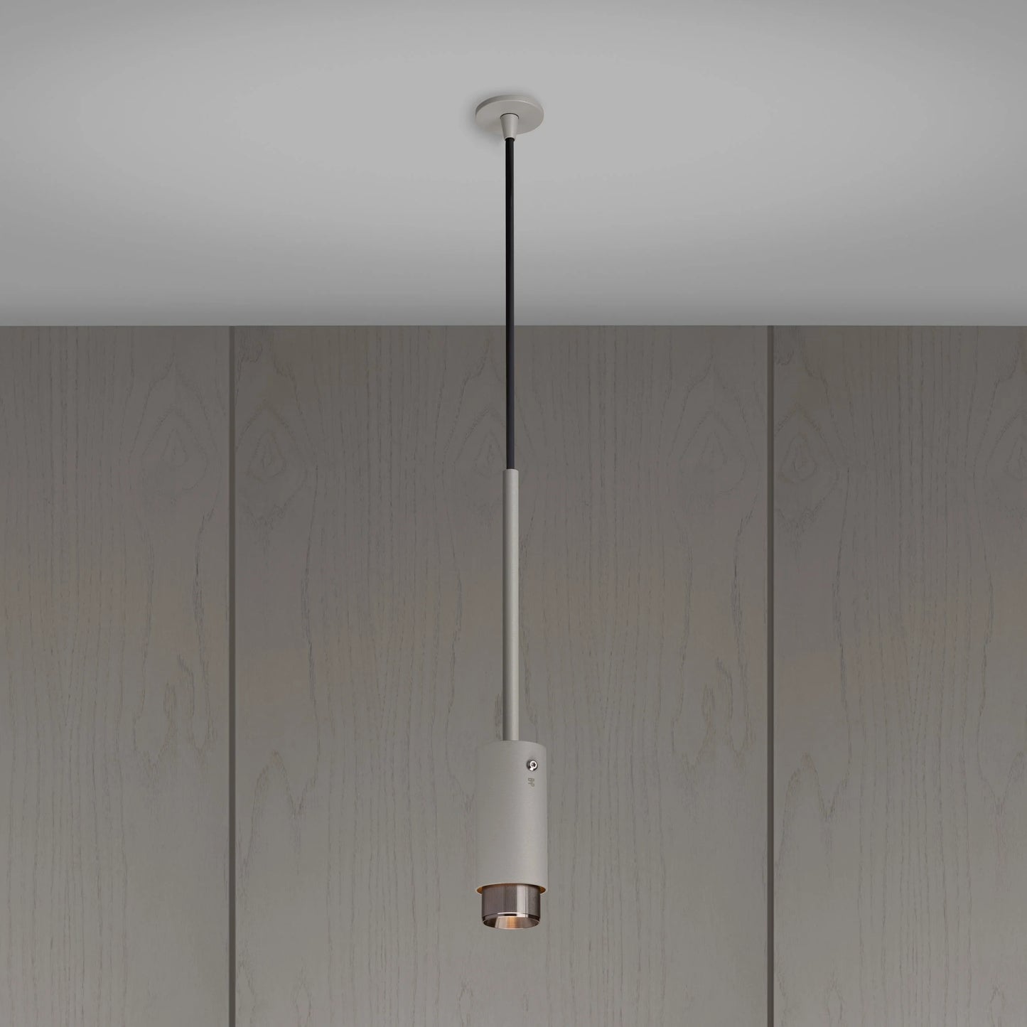 Exhaust Pendant Light / Linear / Stone Steel, Front view.