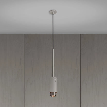 Exhaust Pendant Light / Linear / Stone Steel, Front view.