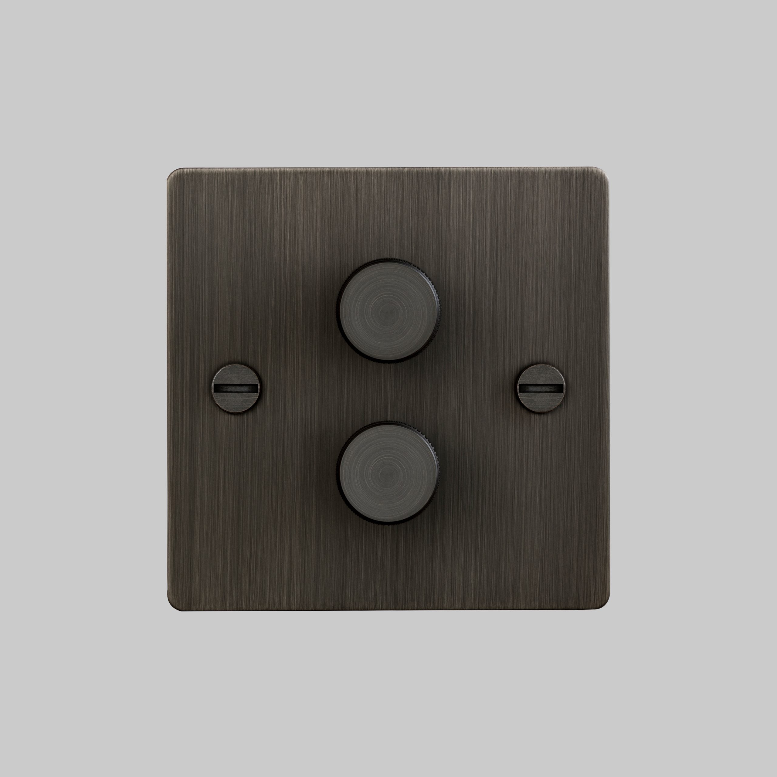 2G Dimmer/ 100W/ Smoked Bronze with black details, front view.