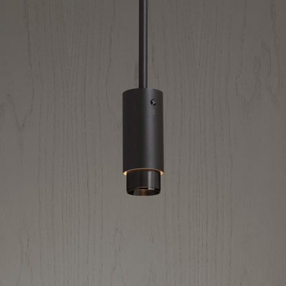 Exhaust Pendant Light / Linear / Graphite Gun metal, close up view of pendant.