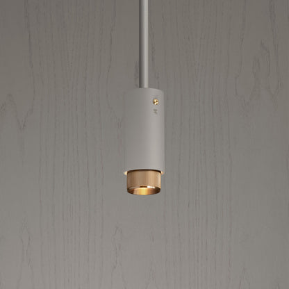 Exhaust Pendant Light / Linear / Stone Brass, close up view of pendant.