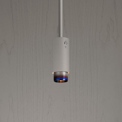 Exhaust Pendant Light / Linear / Stone Burnt Steel, close up view of pendant.