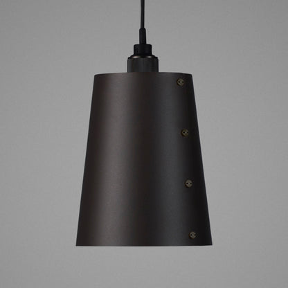 Hooked 1.0 Large Pendant Light / Graphite Smoked bronze, detailed close up view of shade and knurling.