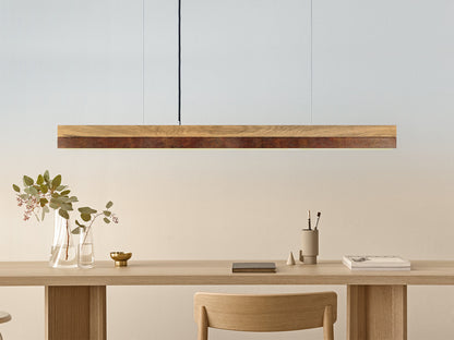 [C1] Corten Steel & Oak Wood Pendant Light
