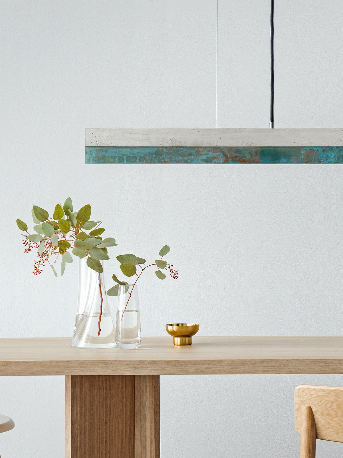 [C1] Oxidised Copper & Light Grey Pendant Light