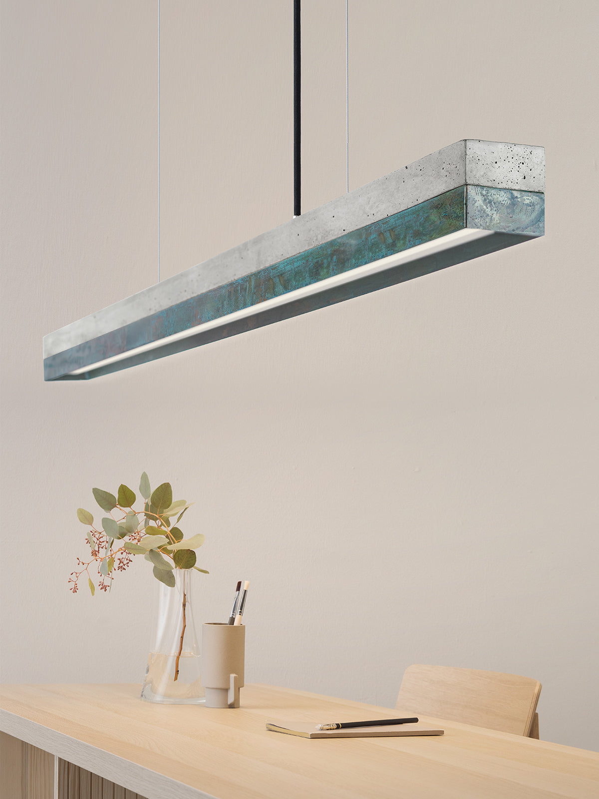 [C1] Oxidised Copper & Light Grey Pendant Light