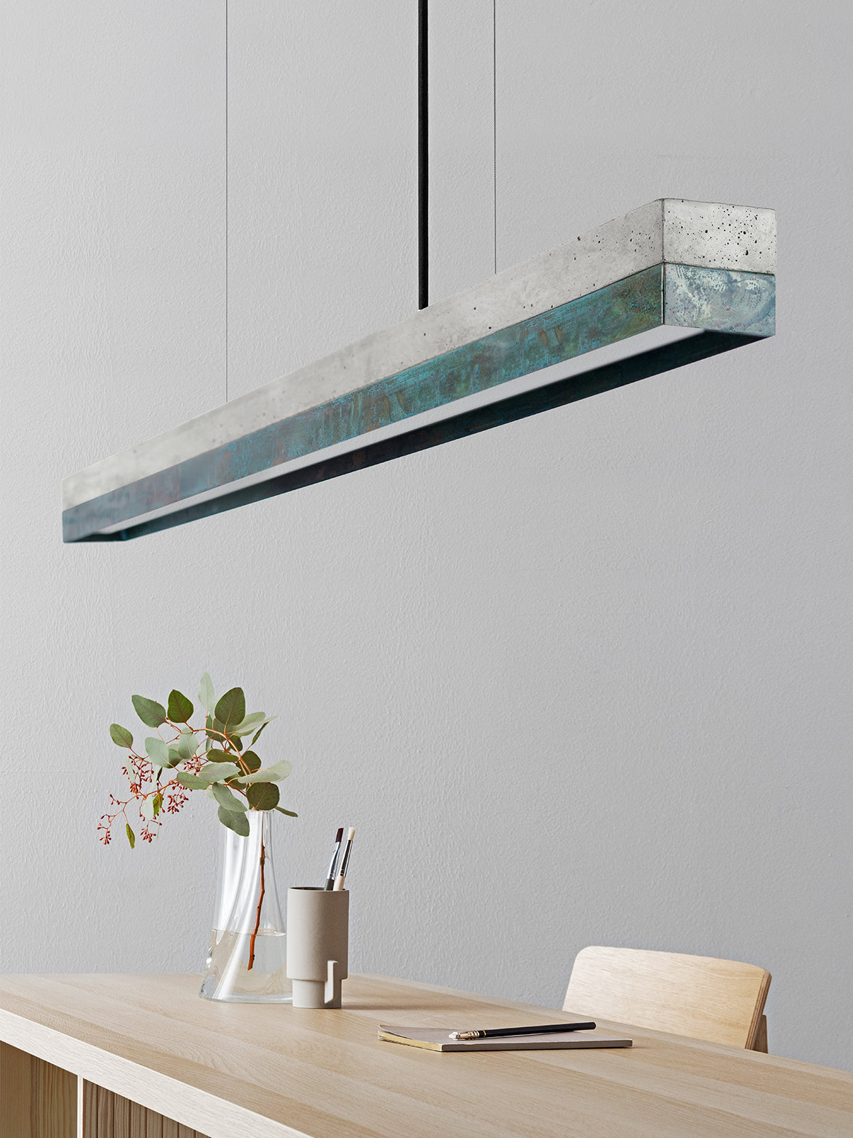 [C1] Oxidised Copper & Light Grey Pendant Light