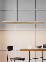 [C1] Oak Wood & Light Grey Pendant Light