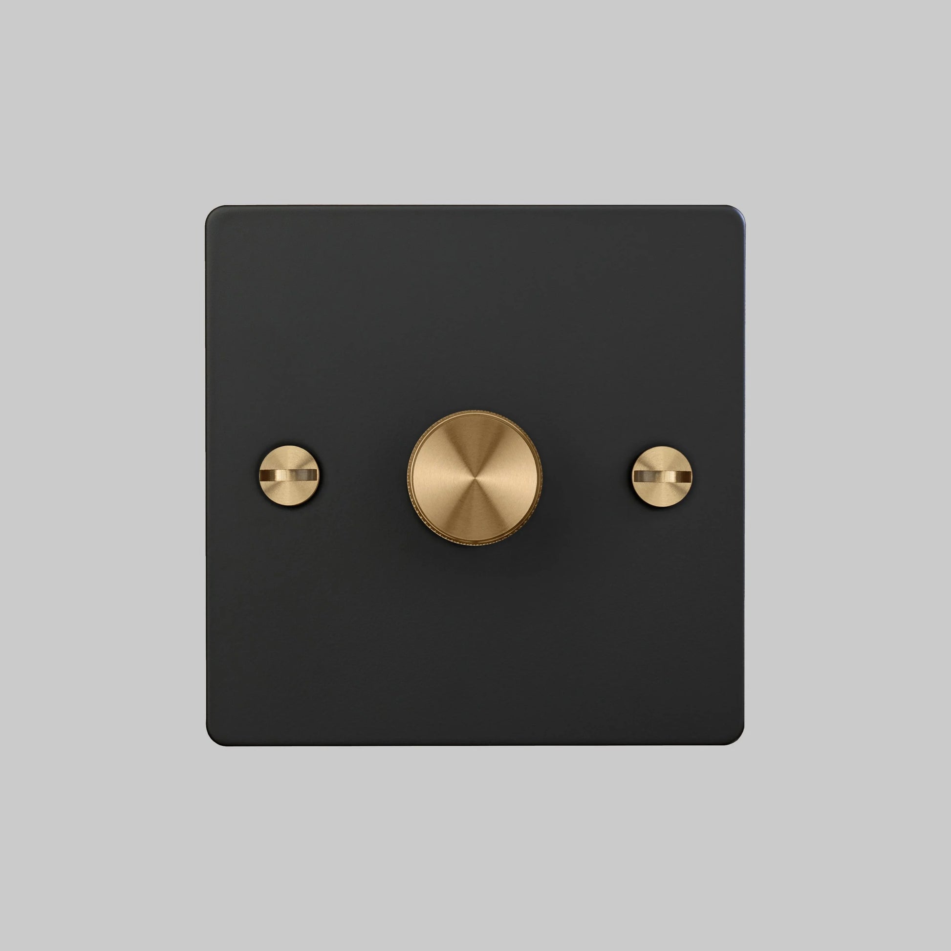 1G Dimmer/ 120W/ Black, Brass front view 
