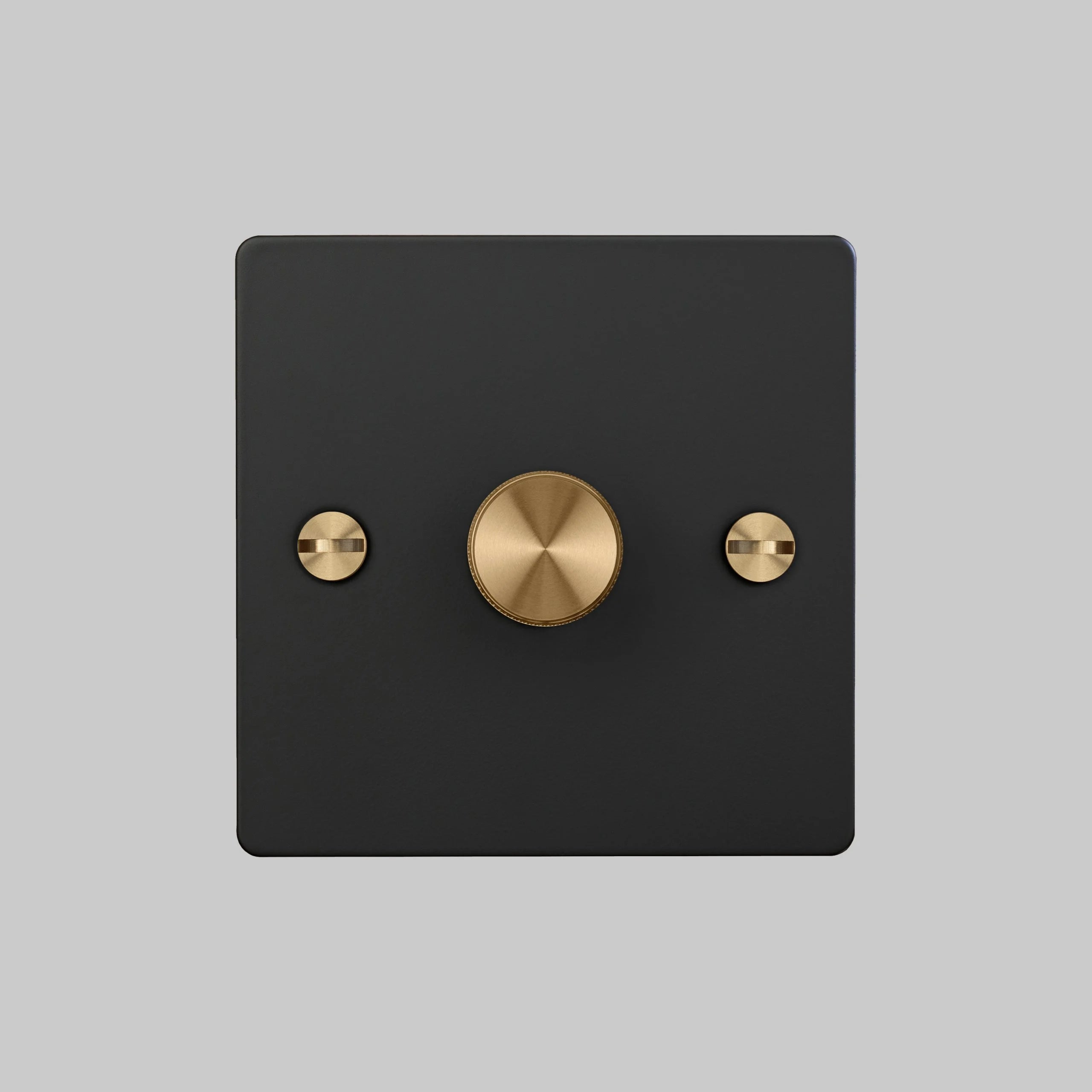 1G Dimmer/ 120W/ Black, Brass front view 