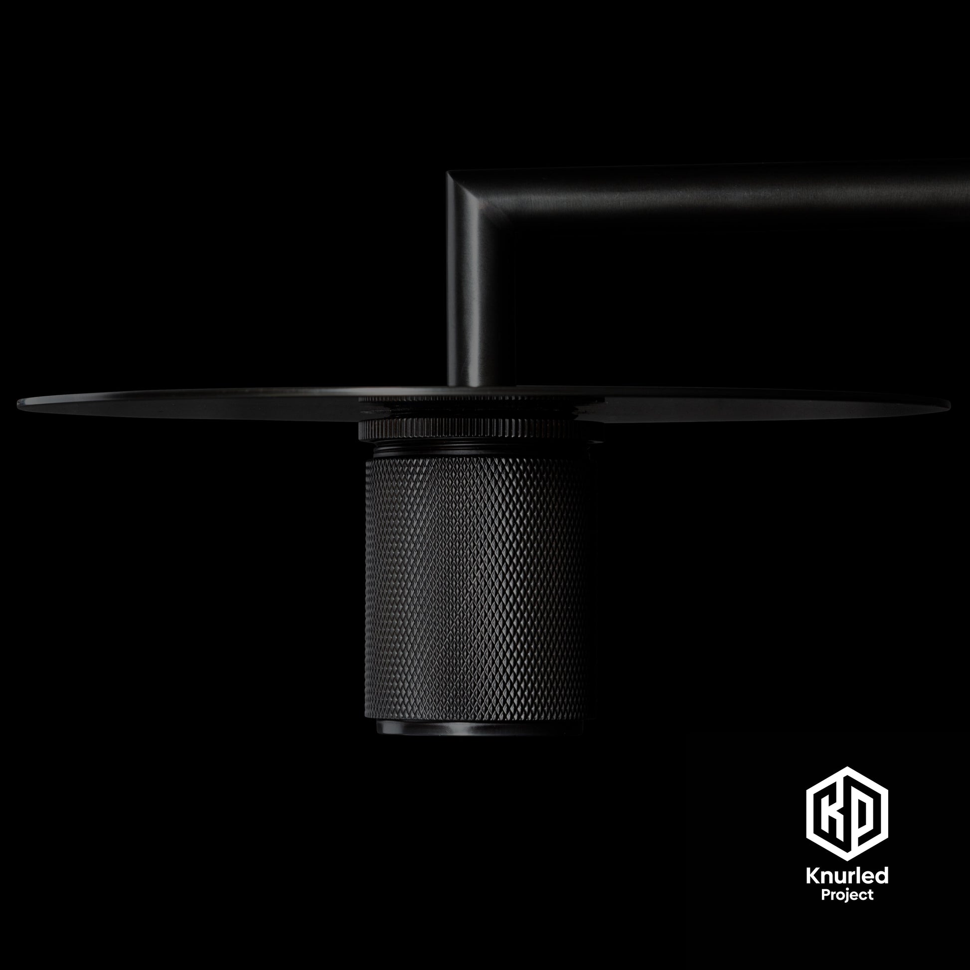 Matte Black Disc Wall Light + Diamond Shade product shot
