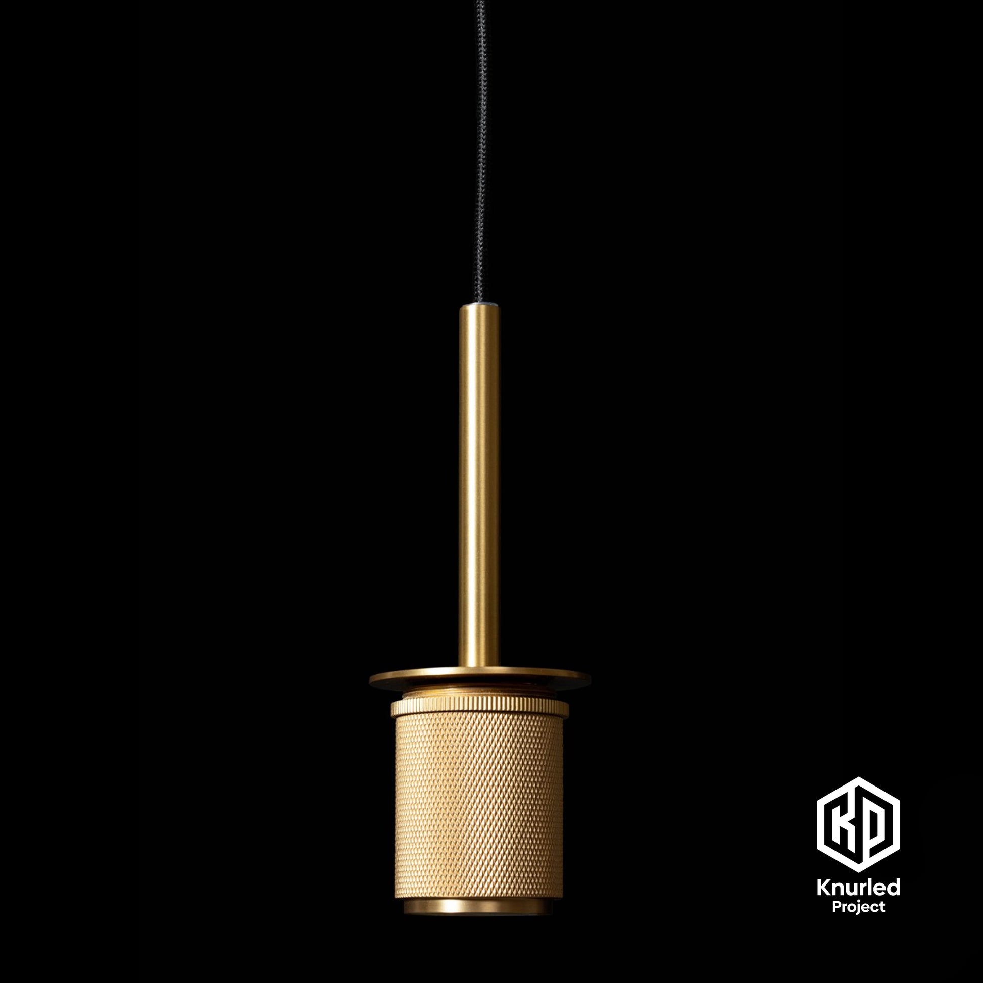 knurled shade pendant light diamond shade brass product photo 4