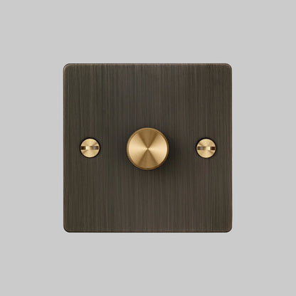 1G Dimmer/ 120W/ Smoked Bronze , Brass front view 