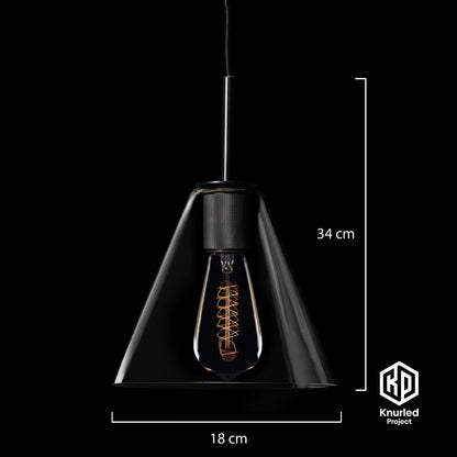 knurled shade pendant light cone shade matte black product photo 3