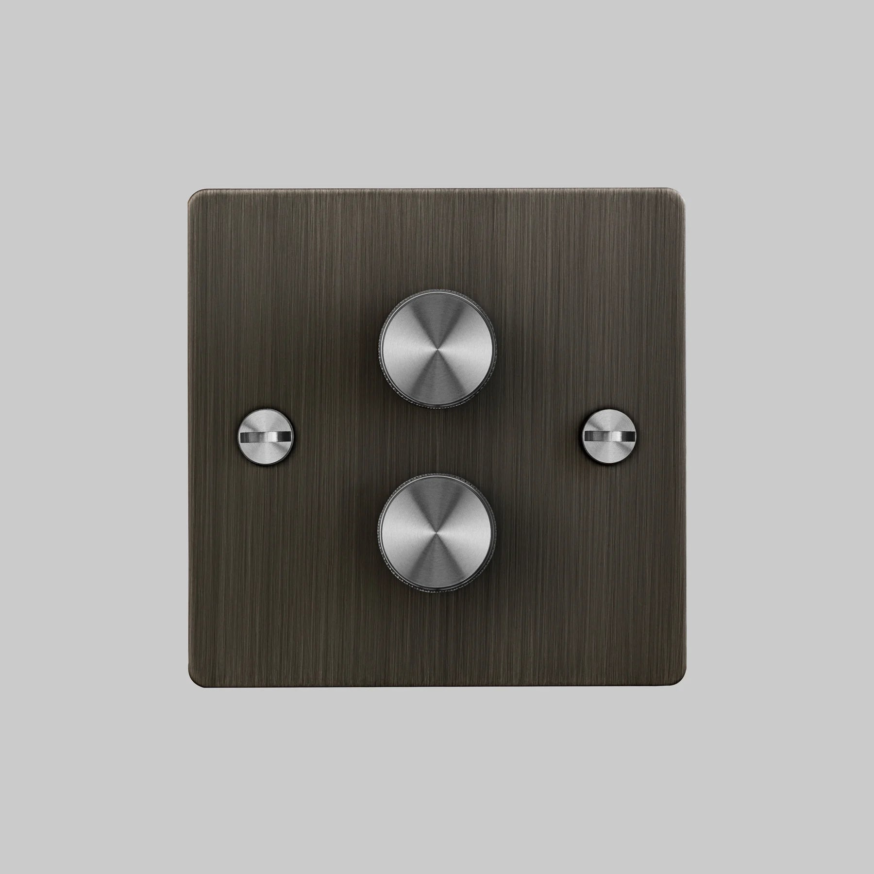 2G Dimmer/ 120W/ Smoked Bronze , Silver front view 