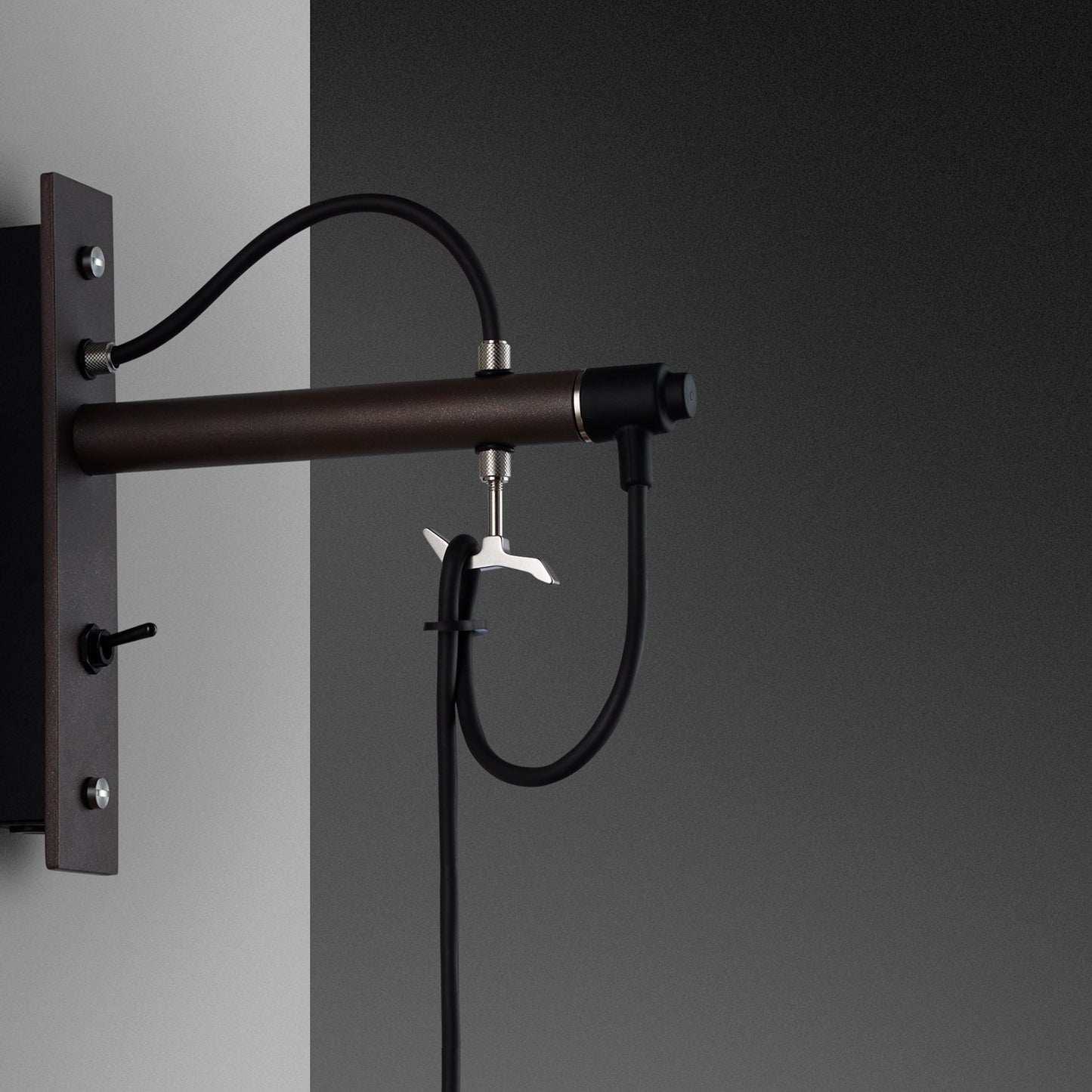 Hooked Wall Light/ Nude/ Graphite Steel wall mount 