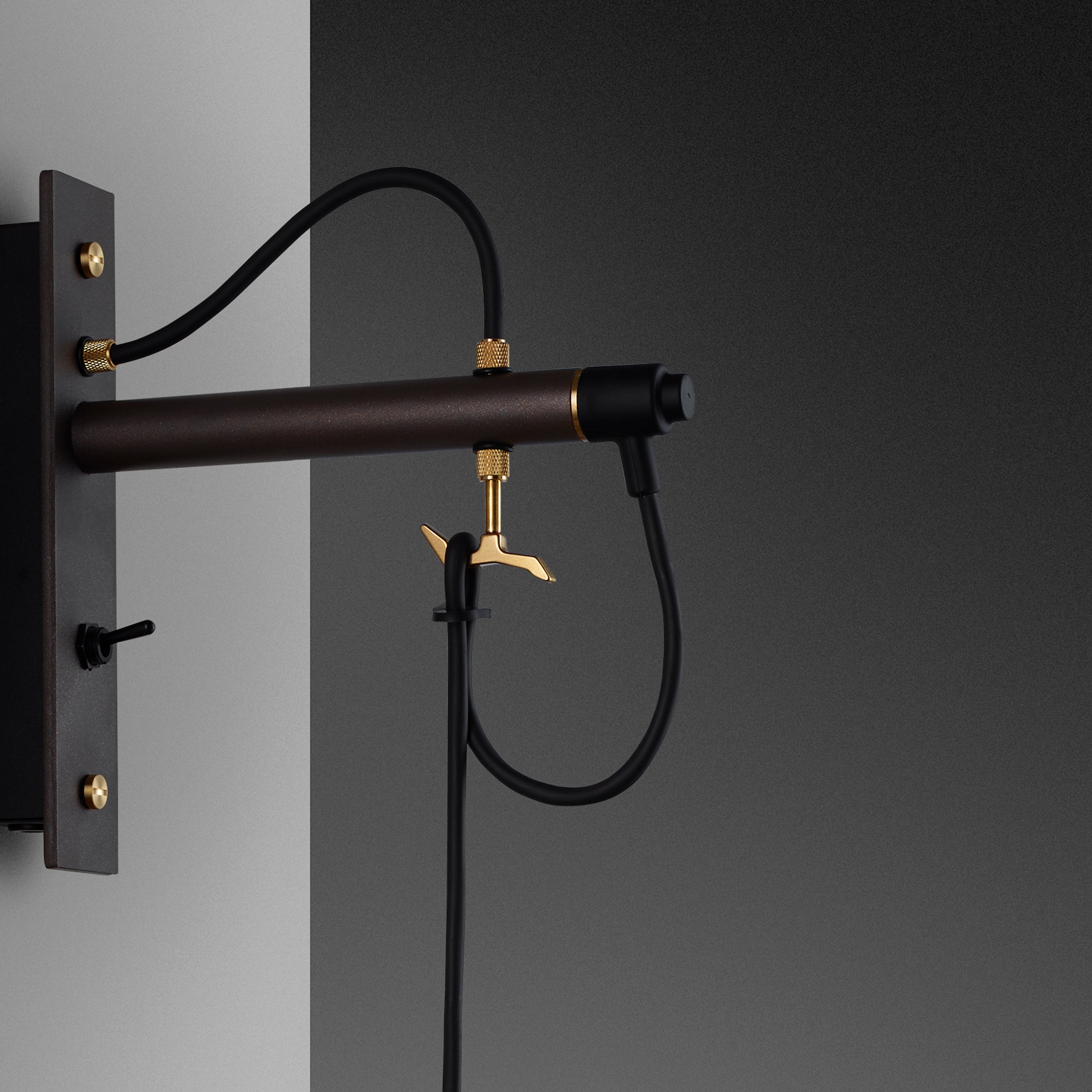 Hooked Wall/ Large/ Graphite Brass wall mount