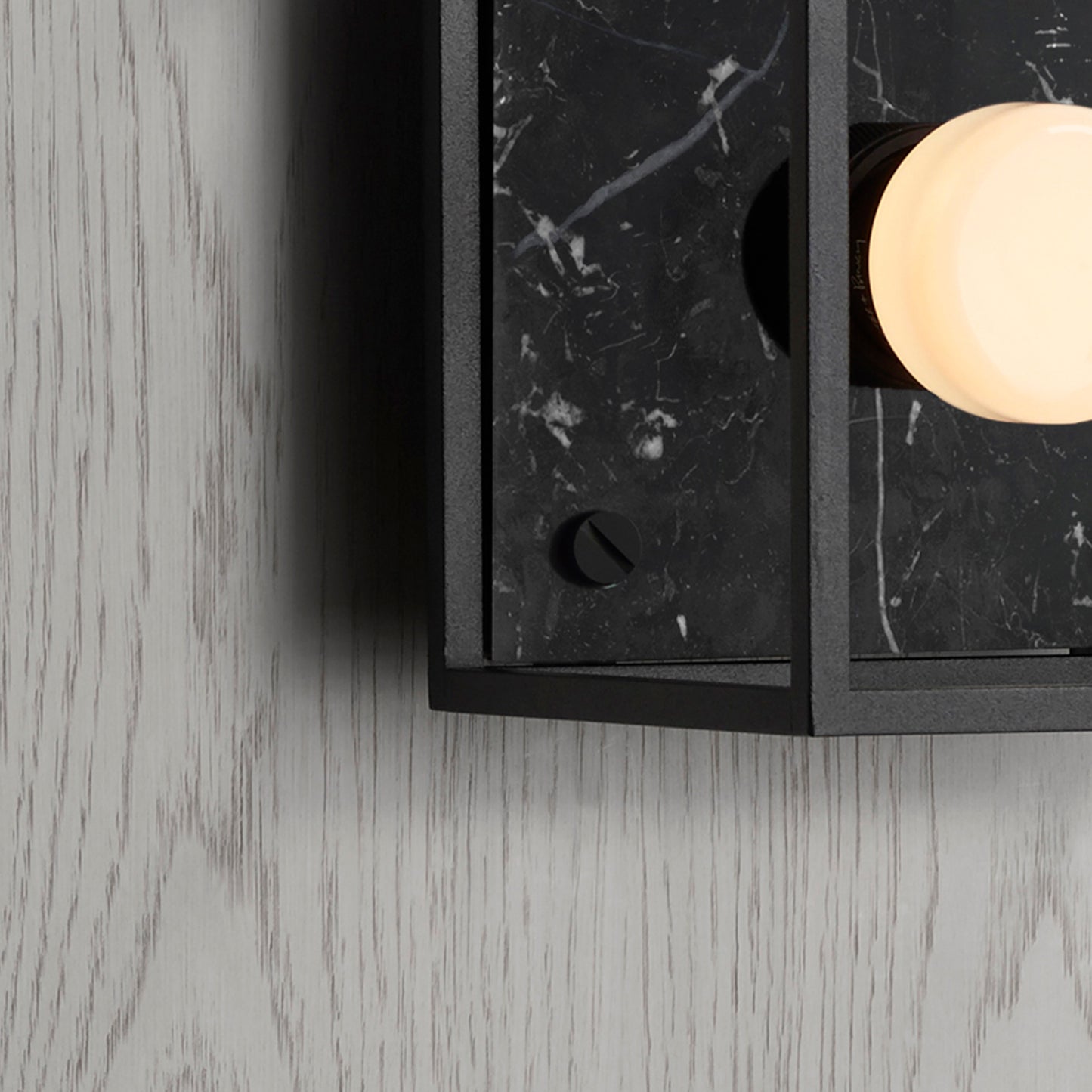 Caged Wall/ Small black marble detailed view 
