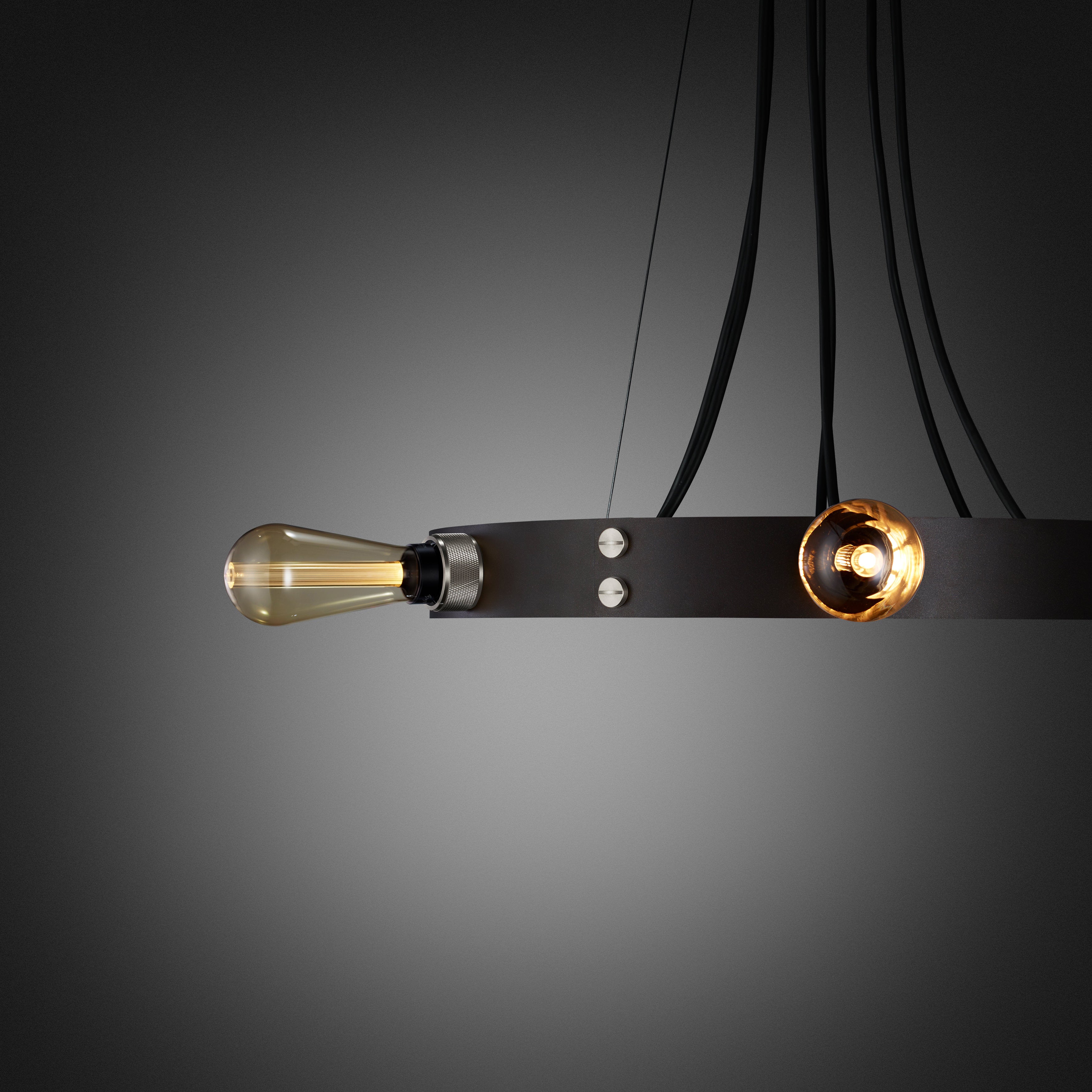 Steel Hero Light/ Graphite Pendant Ceiling light gold bulb