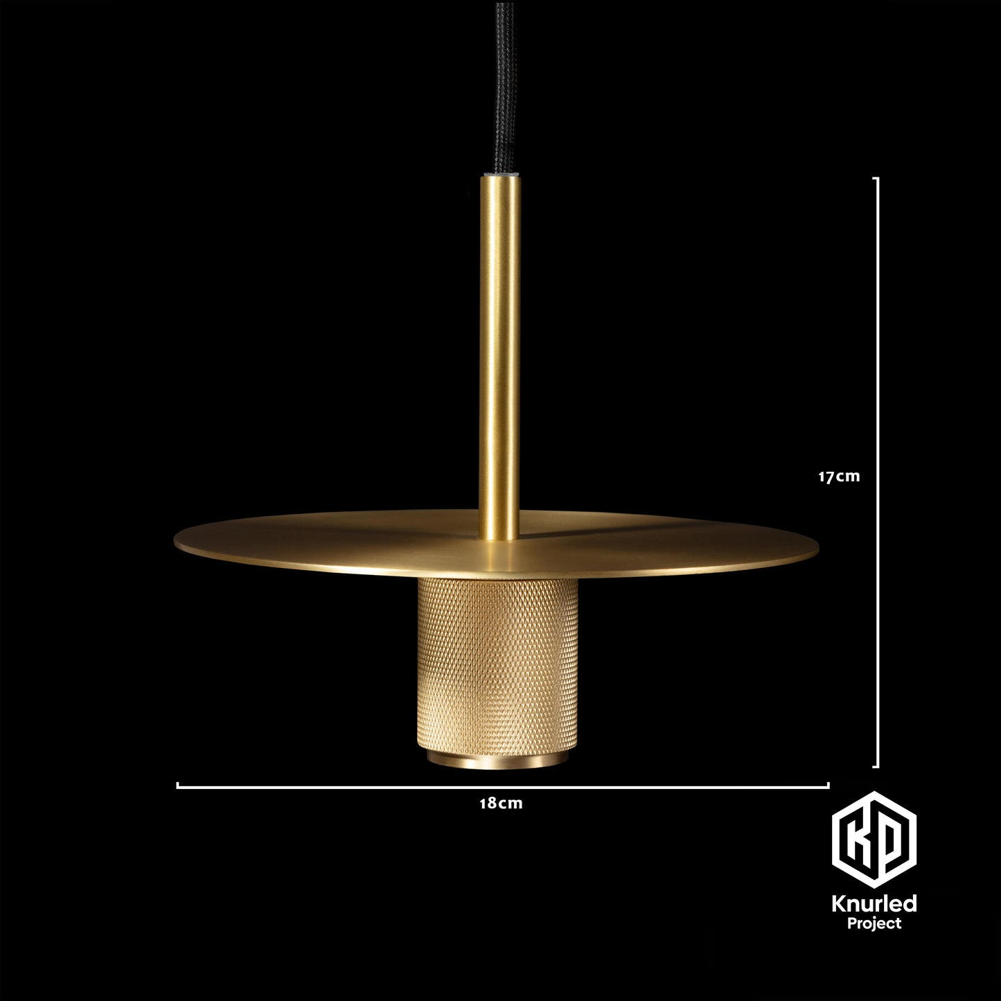 knurled disc pendant light bell shade brass product photo 4