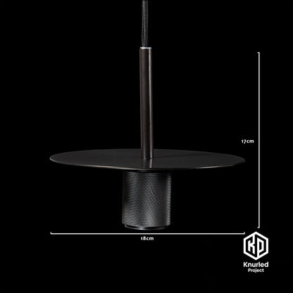 knurled disc pendant light bell shade matte black product photo 4