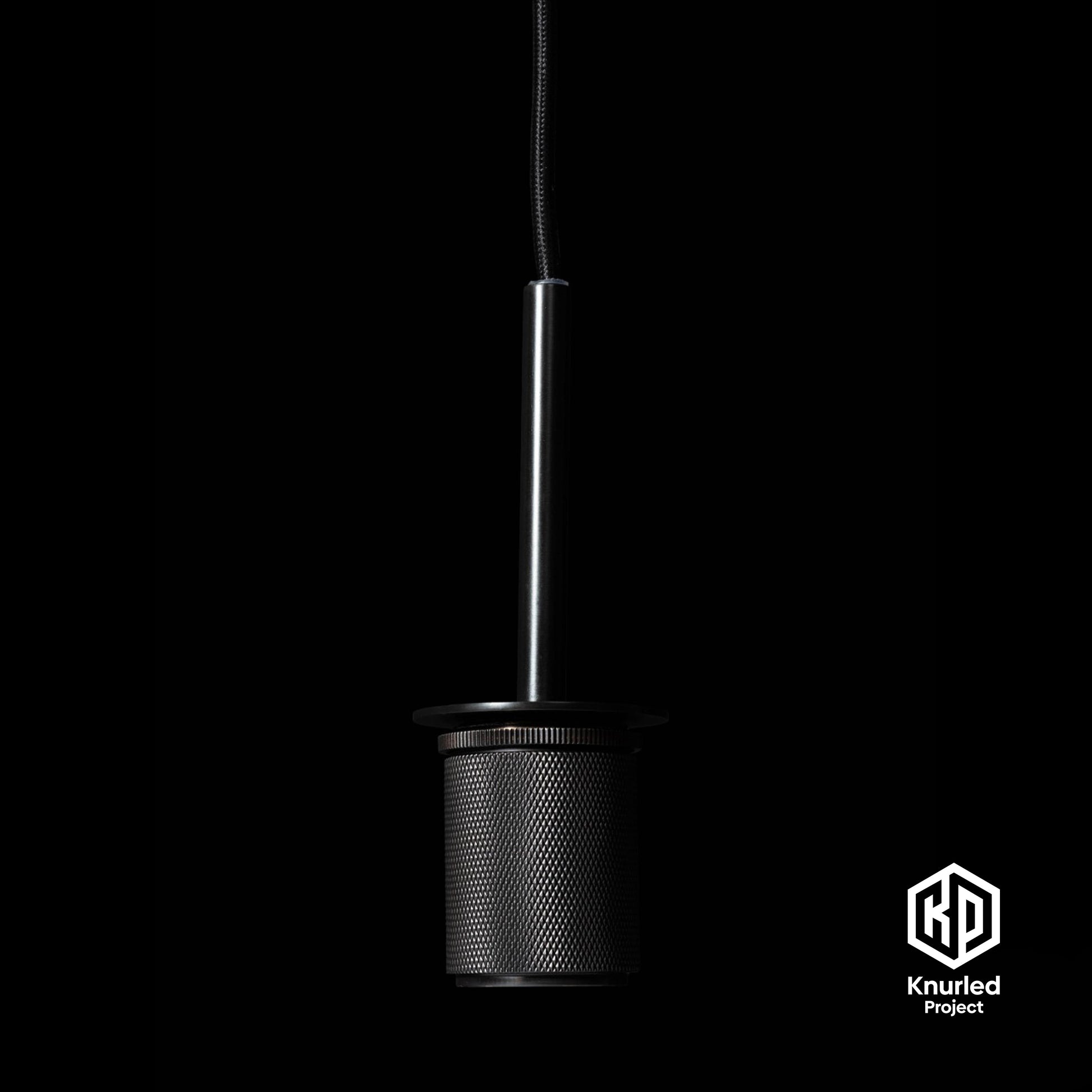 knurled shade pendant light matte black product photo 1