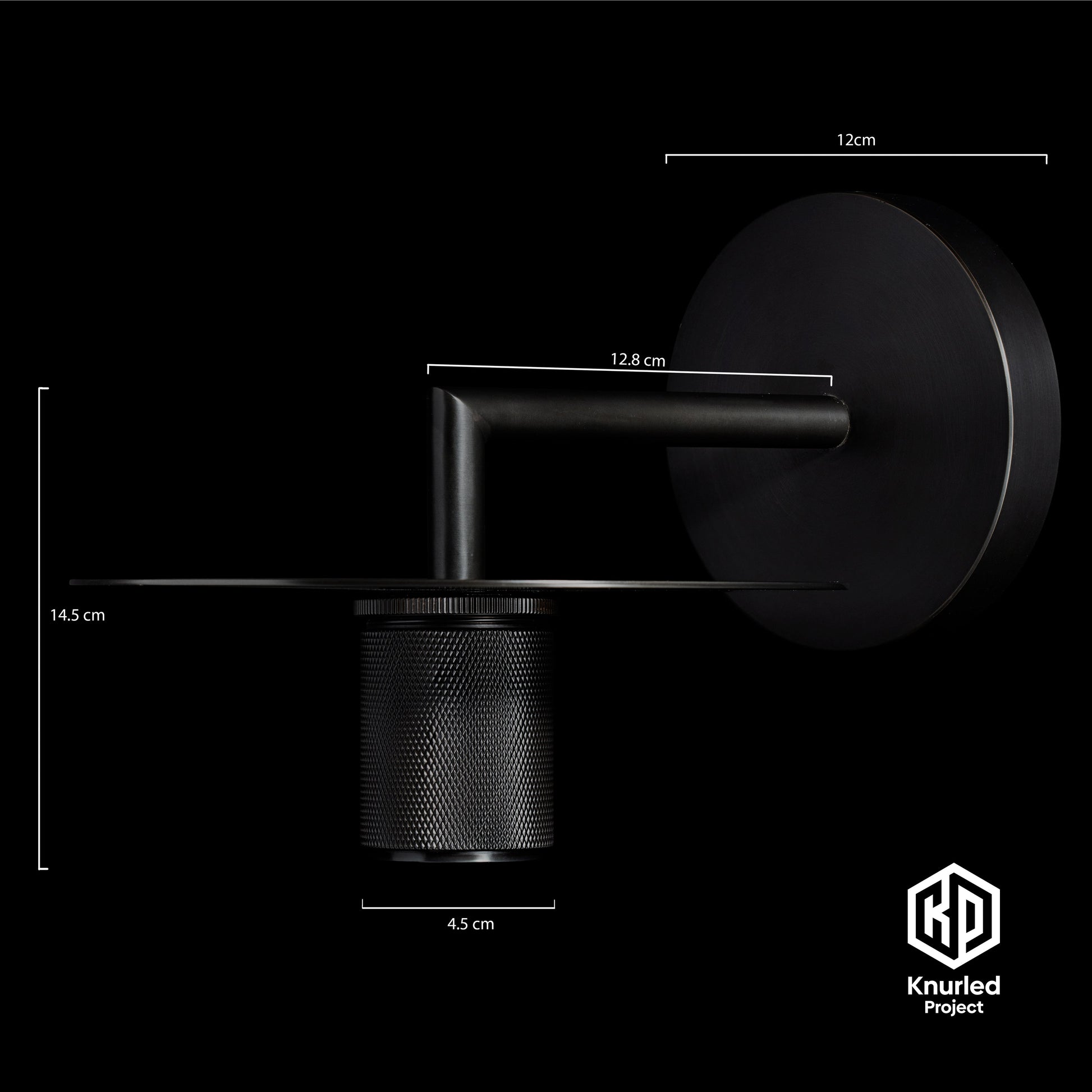 Matte Black Disc Wall Light product shot