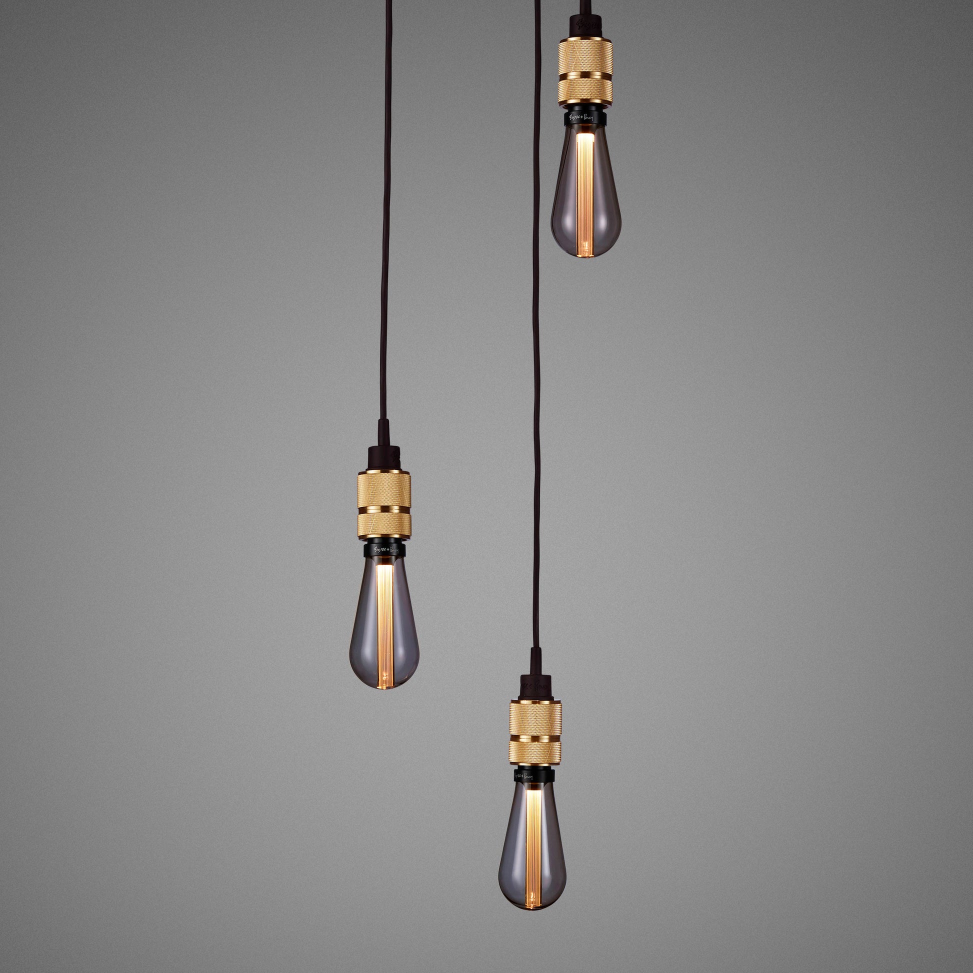Brass 2/2.6m Hooked 3.0 / Nude Pendant Celling light close up smoke bronze bulbs 