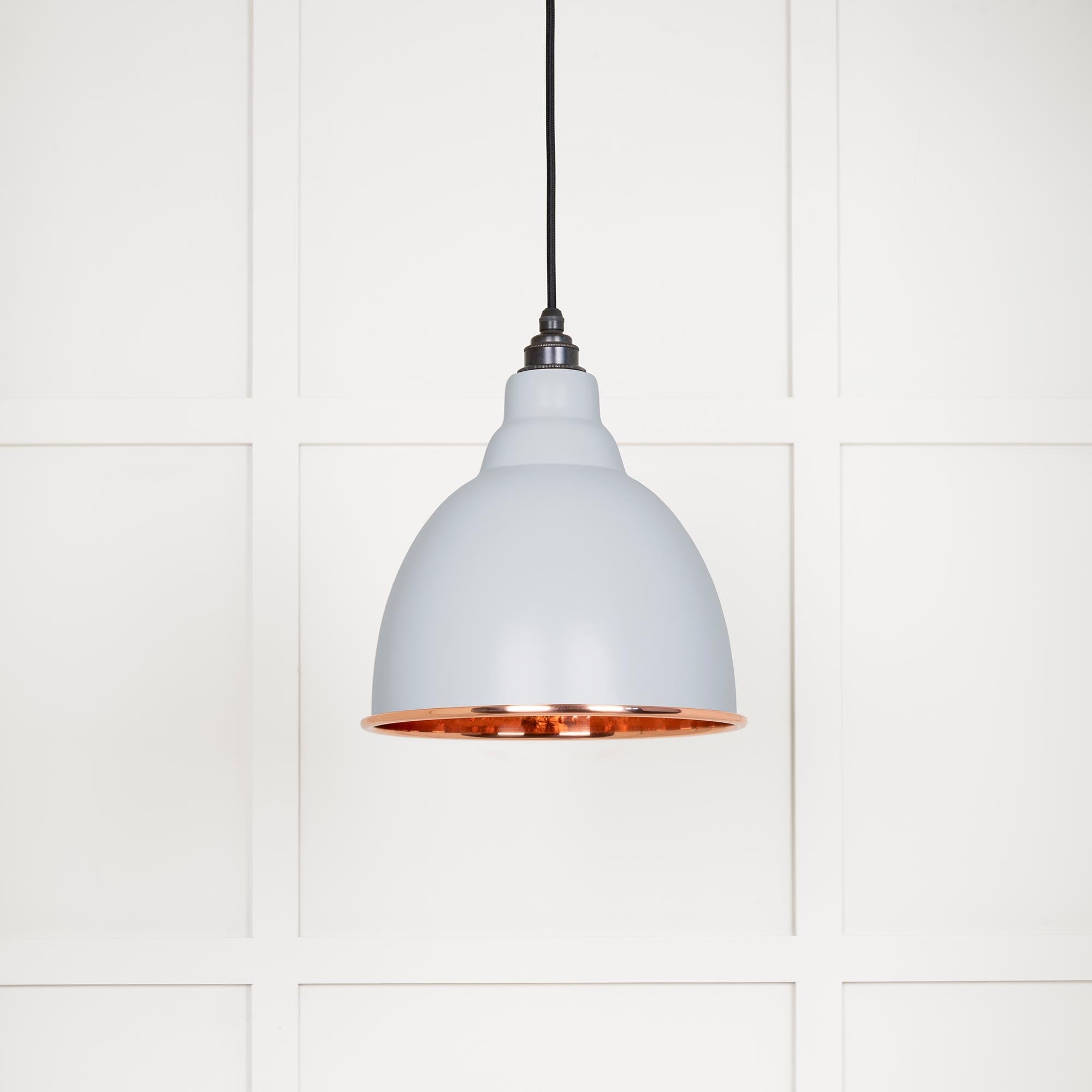 Hammered Copper Brindley Pendant Light  Birch, Front Side.
