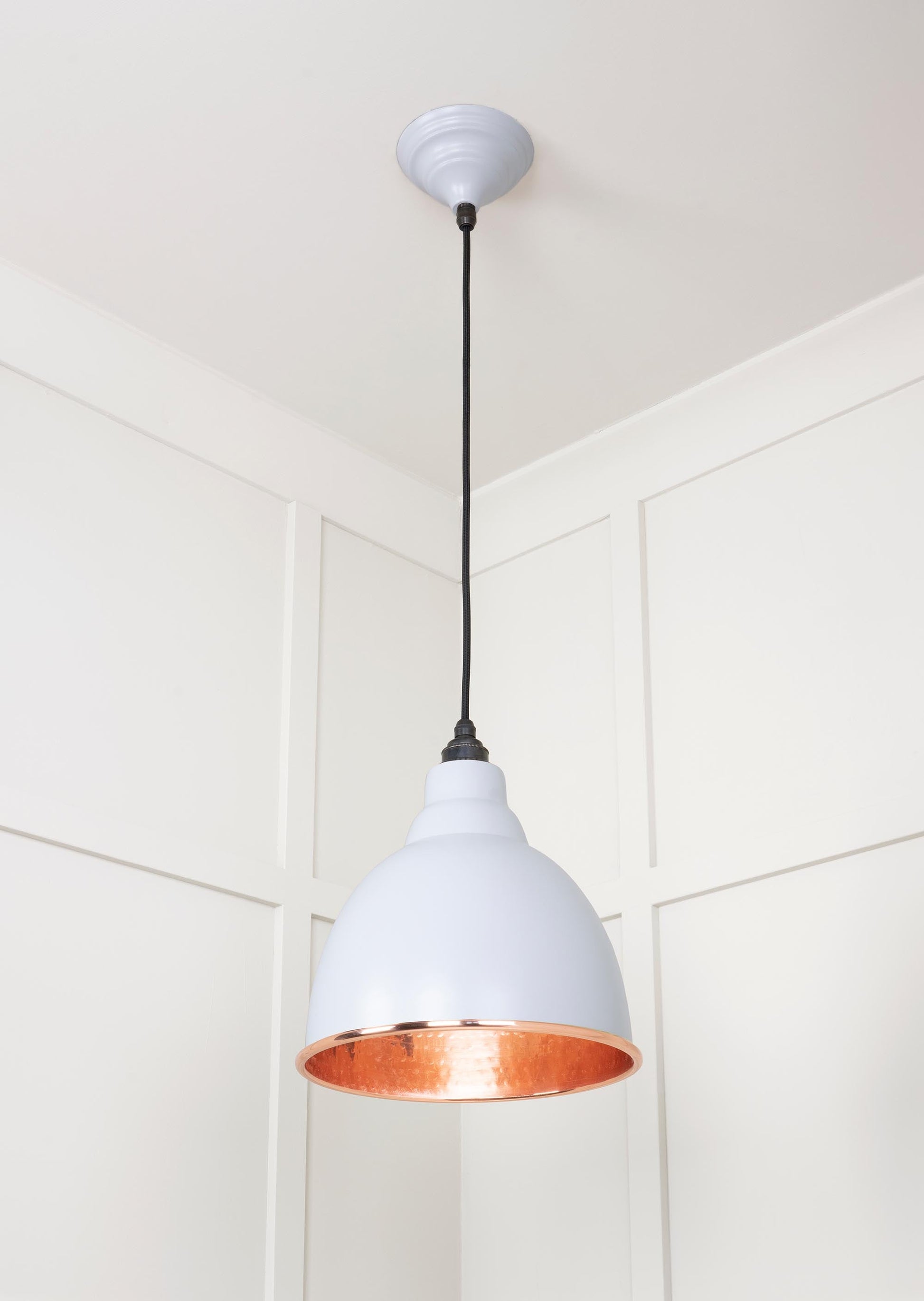 Hammered Copper Brindley Pendant Light  Birch, Underside.