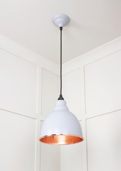 Hammered Copper Brindley Pendant Light  Birch, Underside.
